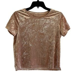 EUC Aeropostale velvet short sleeve light pink size small